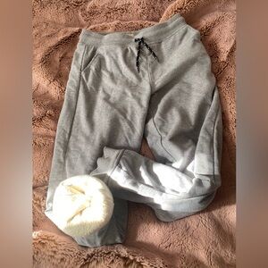 Weatherproof Vintage Kids Gray Sherpa Fleece Lined Joggers Sweatpants Size Large